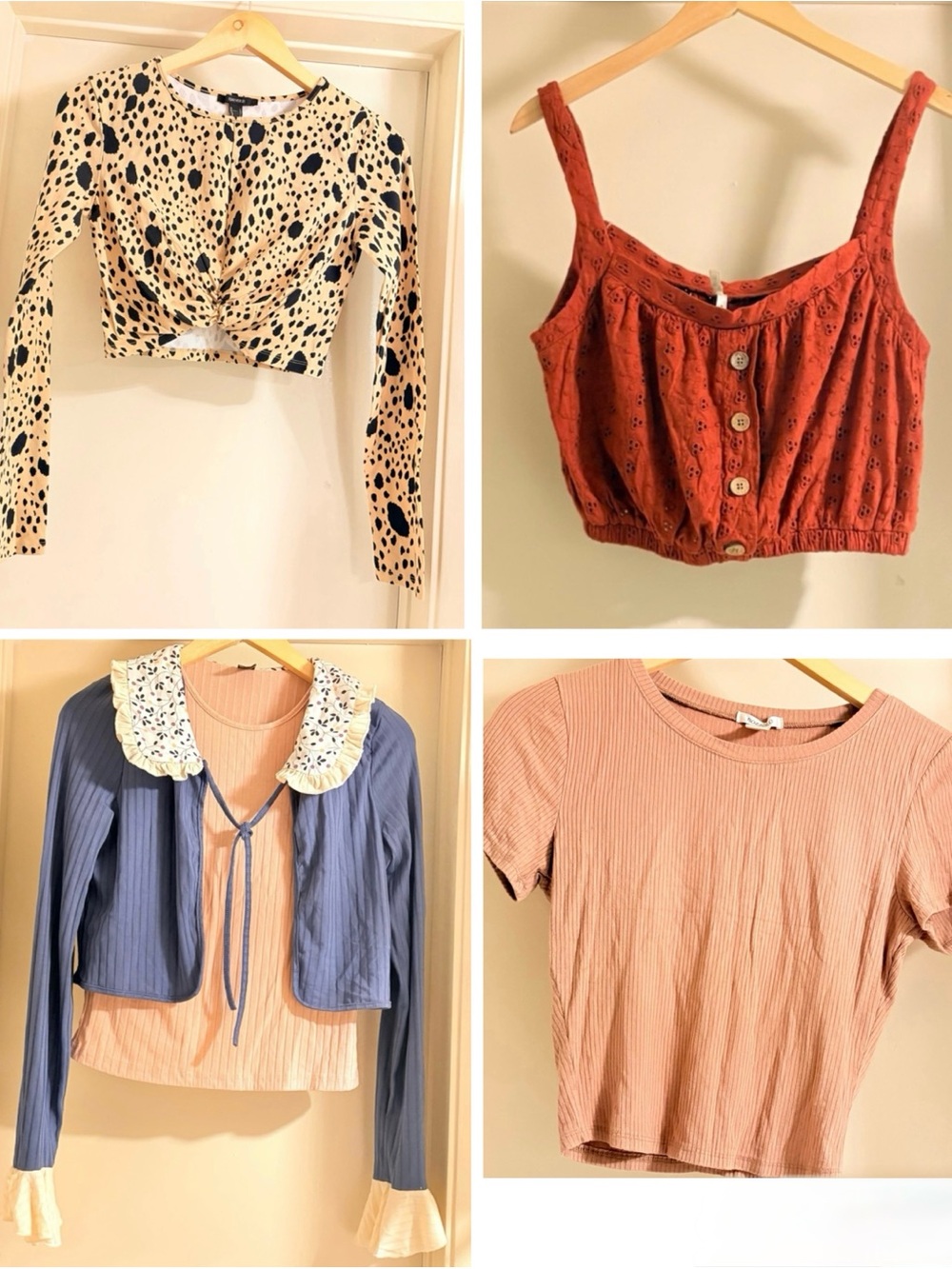 Bundle of 4 T-shirts and a blouse, size Large,  new without tags.